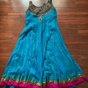 Teal Indian Anarkali Suit!